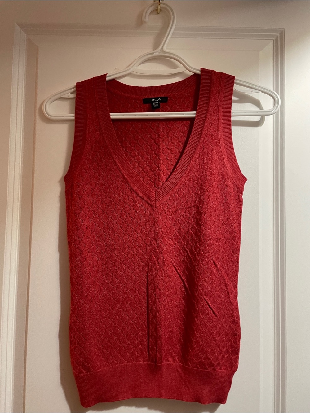 Jacob Red V-Neck Knit Tank Top